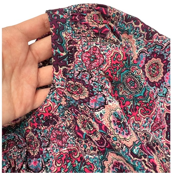 DR2 Medallion Peasant Top Tunic 3/4 Sleeve Size XL - Picture 6 of 11